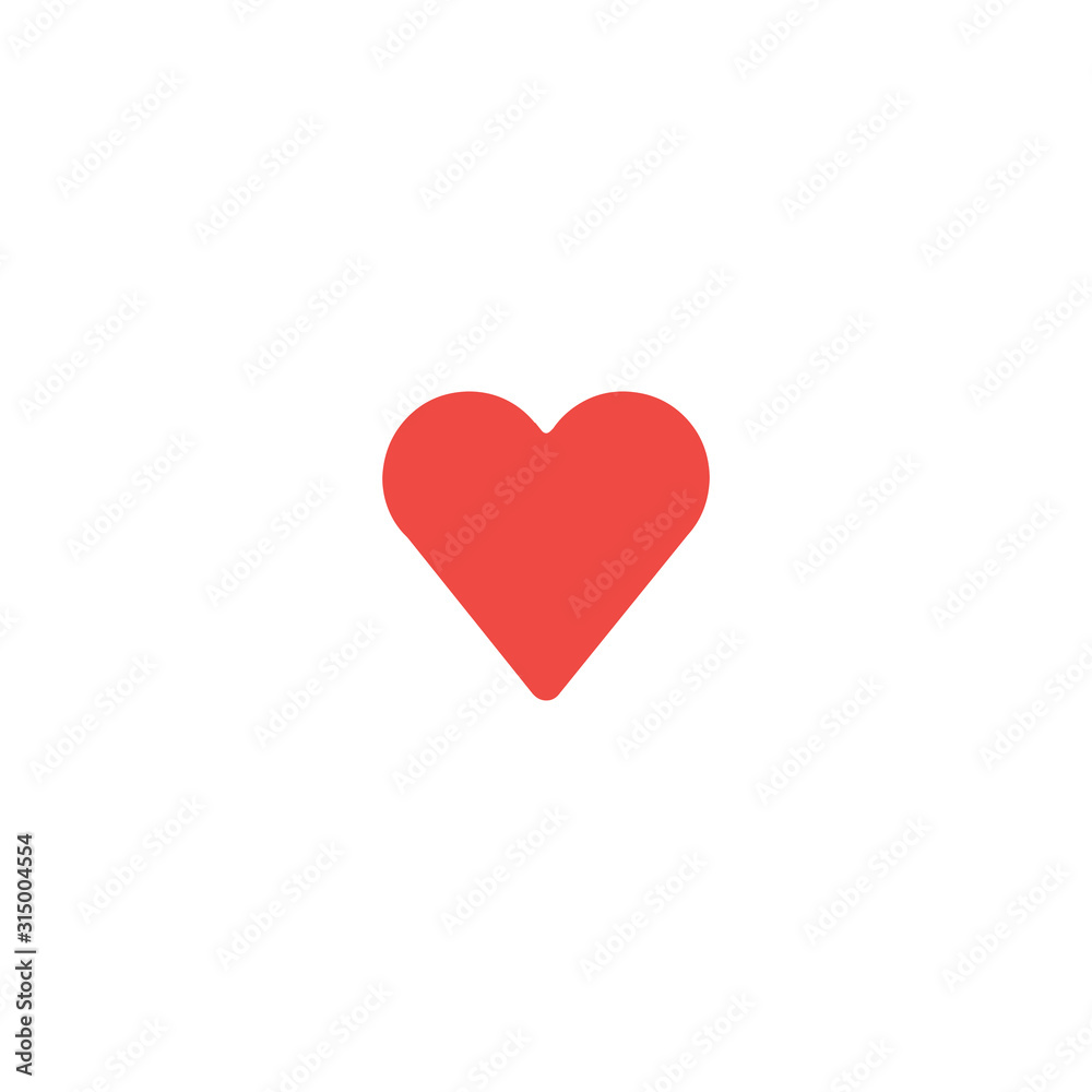 Heart flat vector Icon. Isolated love emoji illustration