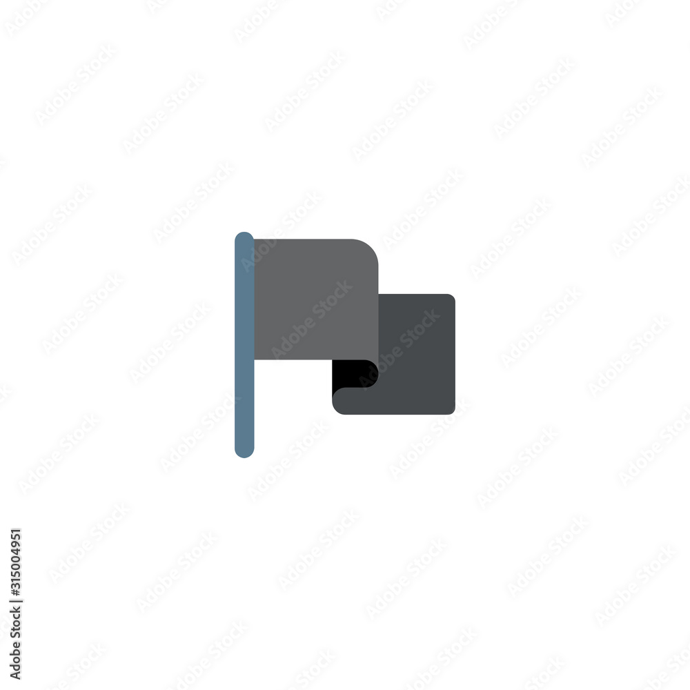 Black waved flag flat vector Icon. Isolated Black waving flag emoji illustration Black waved flag flat vector Icon. Isolated Black waving flag emoji illustration