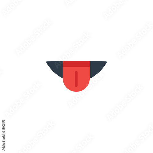 Tongue flat vector Icon. Isolated stock out tongue emoji illustration