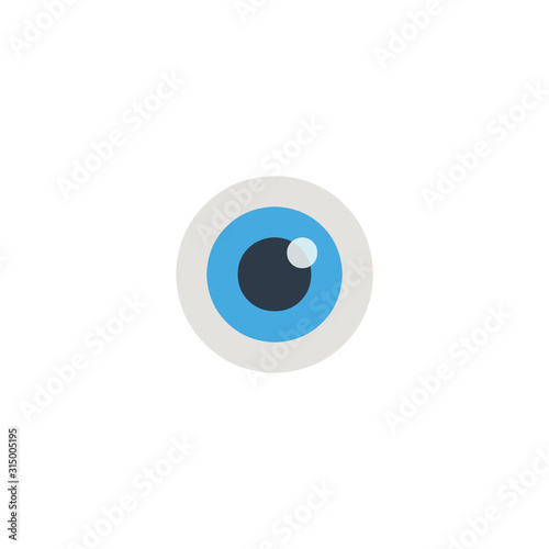Eye flat vector Icon. Isolated Human Eye, Lens emoji illustration