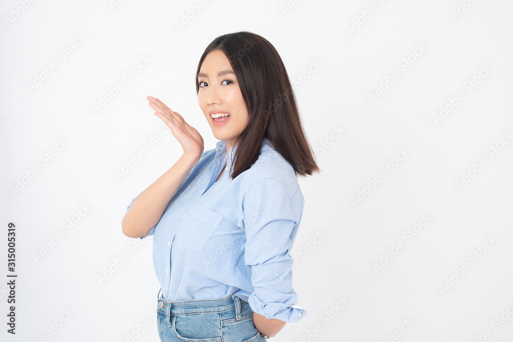 Attractive Asian woman portrait on white background Attractive Asian woman portrait on white background