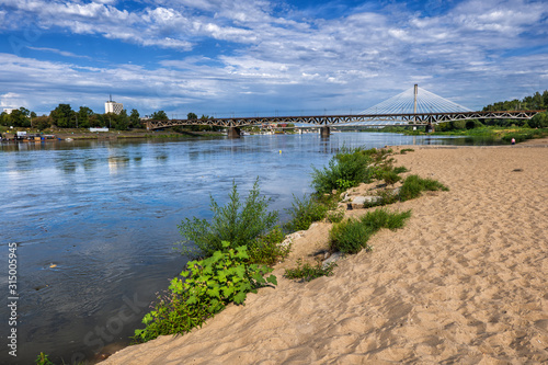 Sandy Beach on Vistula River in Warsaw