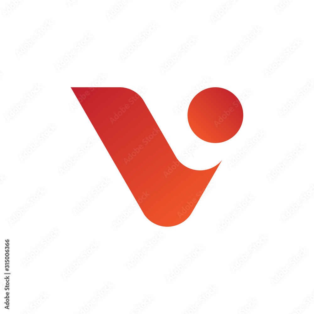 V logo with modern concept vector illustration - obrazy, fototapety, plakaty 