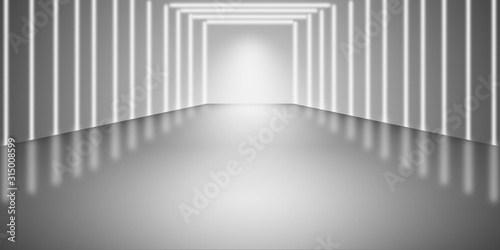 Gray empty room studio gradient with spotlight used for background and display your product