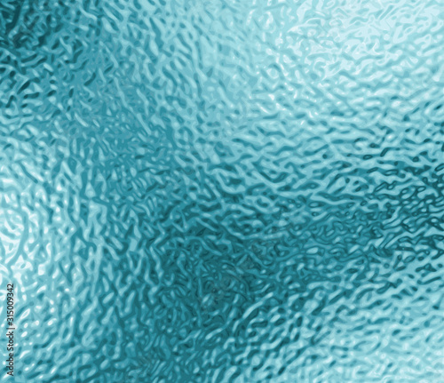 Blue foil texture background. Turquoise glossy aqua template. Vector shiny water surface top view pattern.