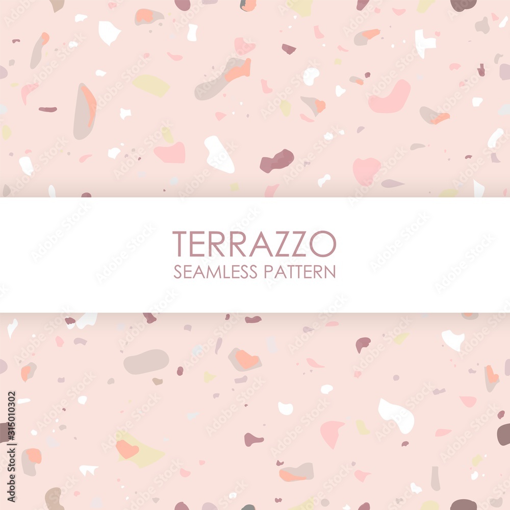 Terrazzo color seamless pattern design. Abstract background pastel color wallpaper vector.