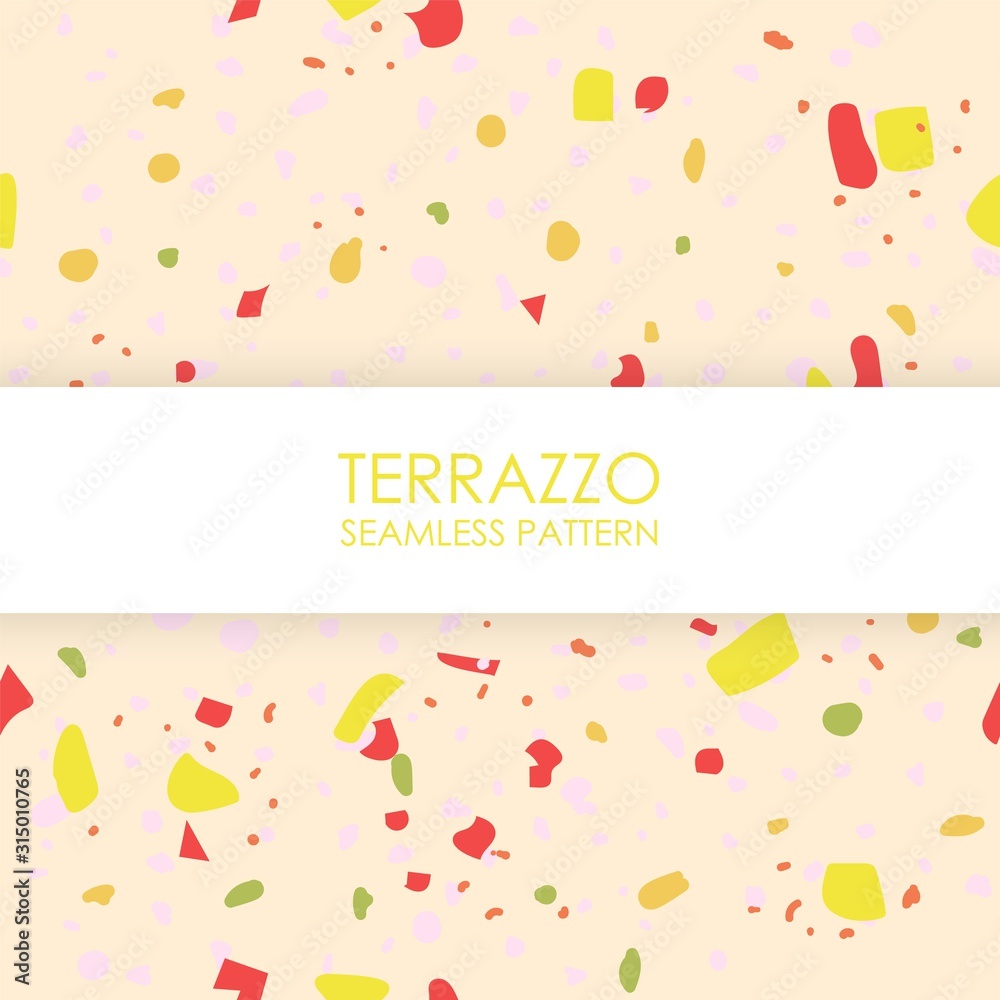 Terrazzo color seamless pattern design. Abstract background pastel color wallpaper vector.