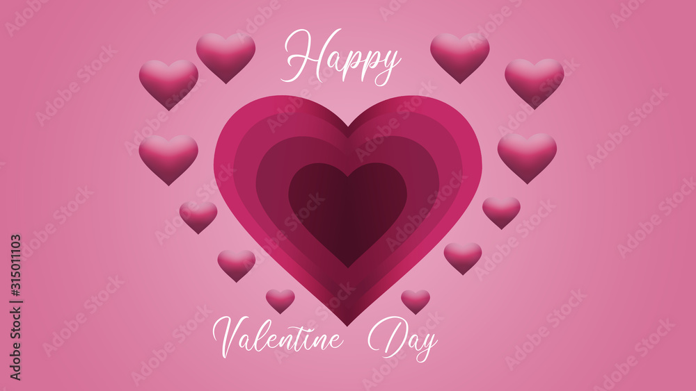 Card for Saint Valentine's Day. Big heart on pink background with greetings. Copyspace. Modern artwork, bright wallpaper. Flyer for your device, design or advertisement. Romantic, love concept.