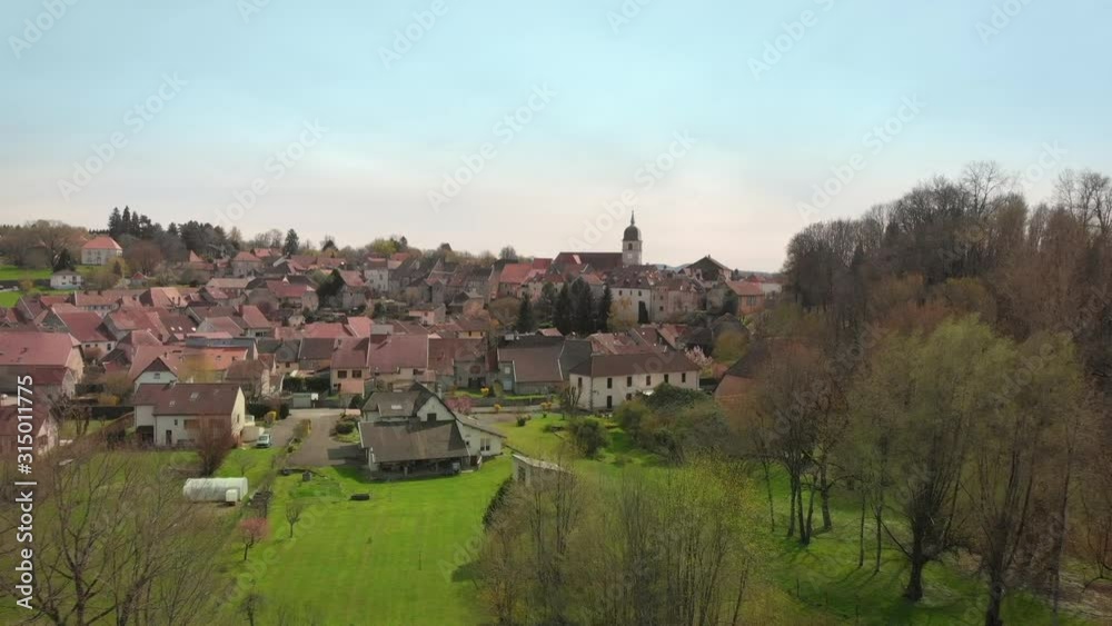 French village of Villersexel aerial overview French village of Villersexel aerial overview
