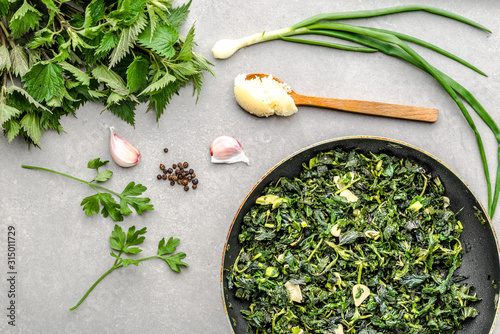 Slika na platnu Cooking green food