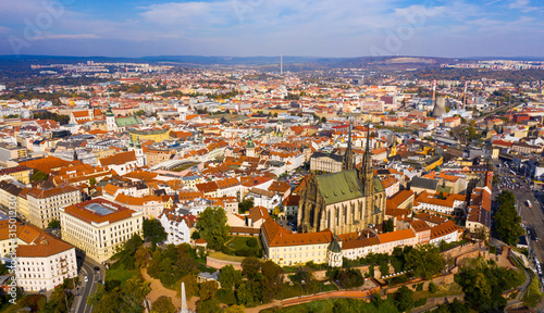 View from drone of Brno