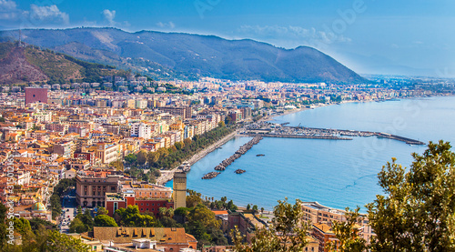 Fotografiet View of Salerno and the Gulf of Salerno Campania Italy