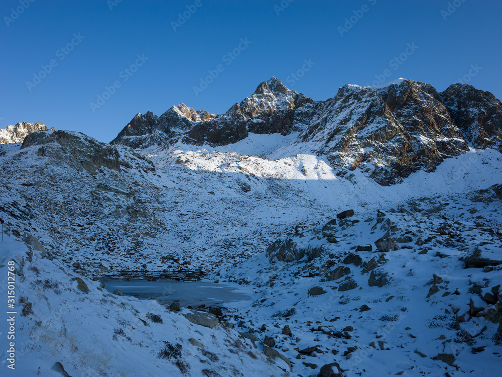 mountains in winter