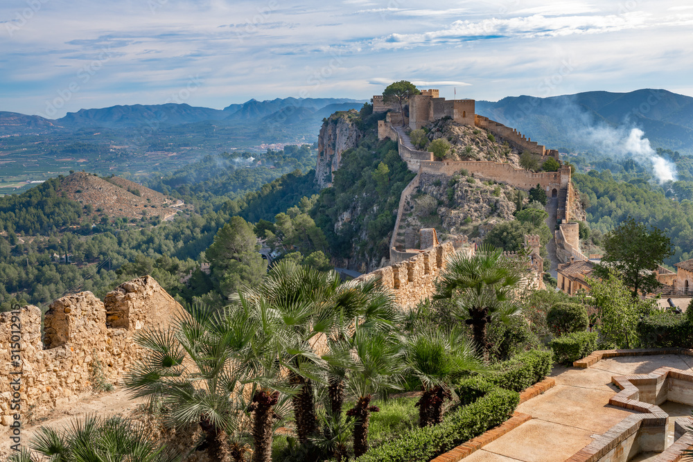 Panoramic view of Xativa Castle, Valencia, Spain
