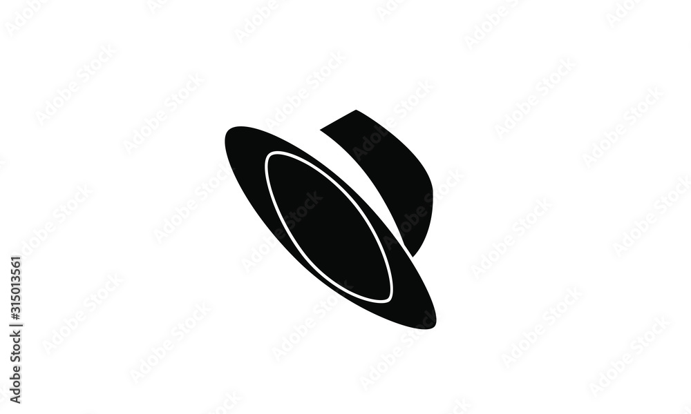 black fedora hat icon logo design illustration black fedora hat icon logo design illustration