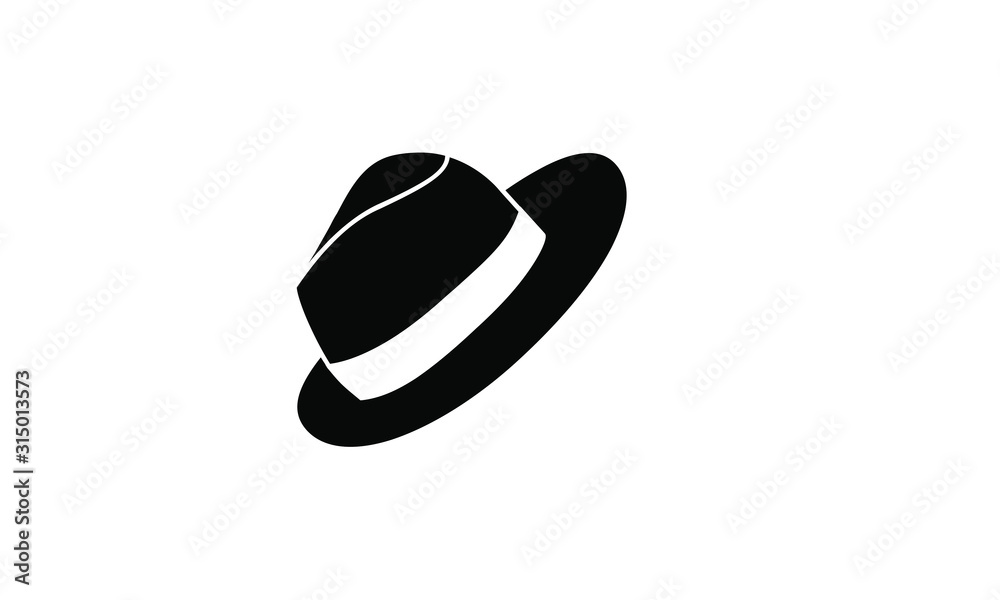black fedora hat icon logo design illustration black fedora hat icon logo design illustration