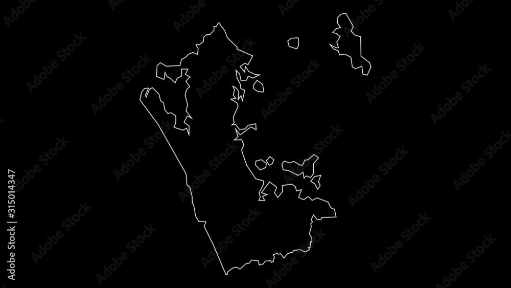 Auckland Council New Zealand region map outline animation Auckland Council New Zealand region map outline animation