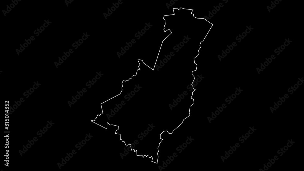 Gisborne New Zealand region map outline animation