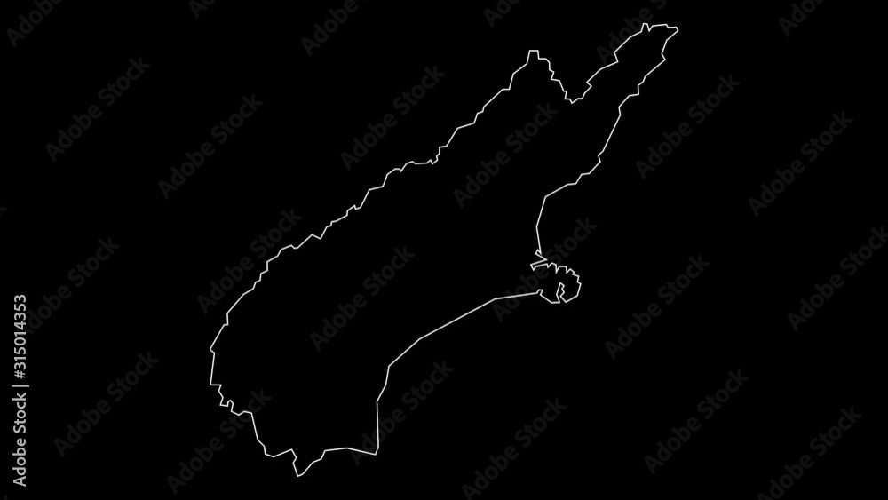 Canterbury New Zealand region map outline animation Canterbury New Zealand region map outline animation