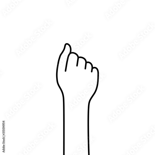 girl power with linear black woman fist