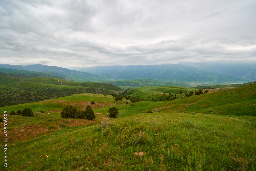 Nature Landscape of Sayram-Ugam National Park. Turkestan region. Kazakhstan. Sayram-Ugam National Park is in Western Tian Shan Mountains.