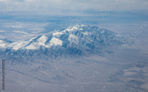 Mountains of North America (central states of USA) from airplane