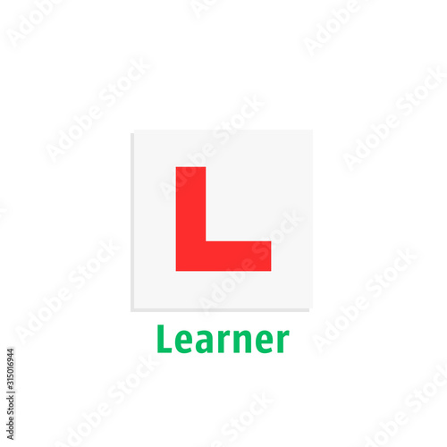 simple learner driver plate icon