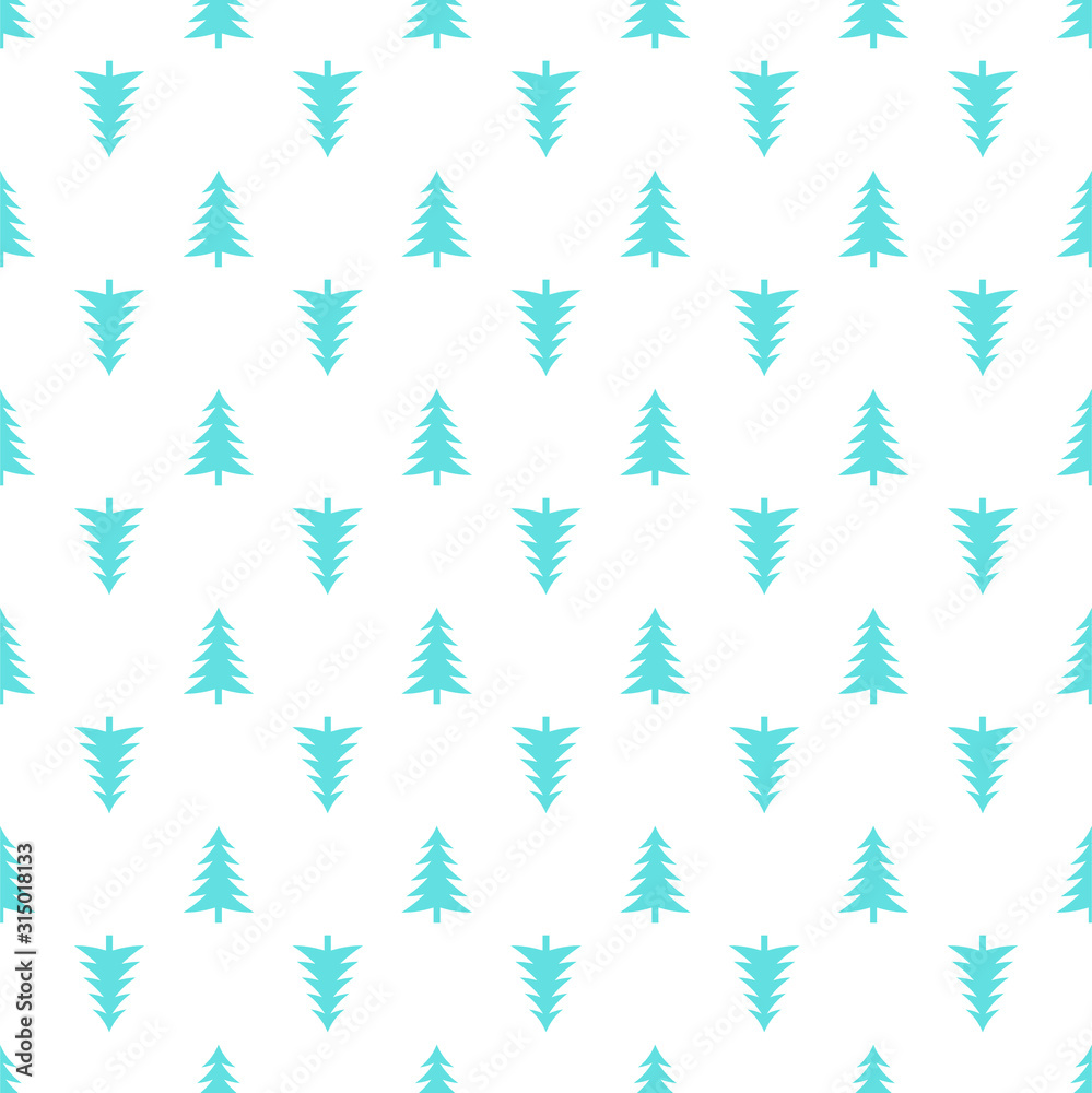 winter vector concept. green spruce illustration. simple seamless happy new year and holidays background