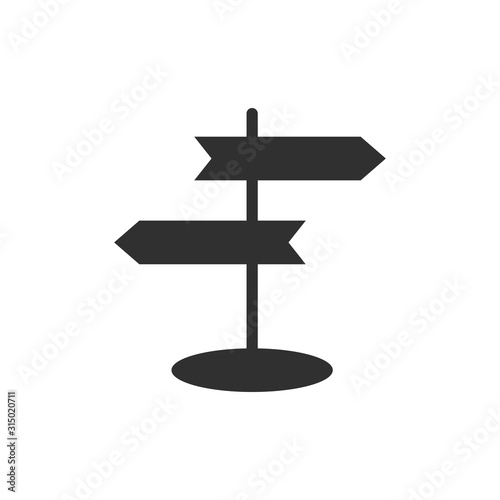 Road sign post icon isolated on white background. Vector illustration.