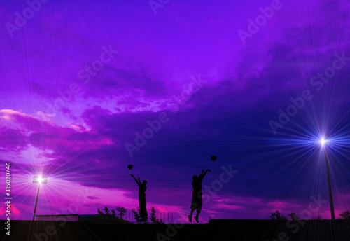 Silhouette Play basketball exercise