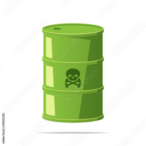 Toxic waste barrel vector isolated illustration