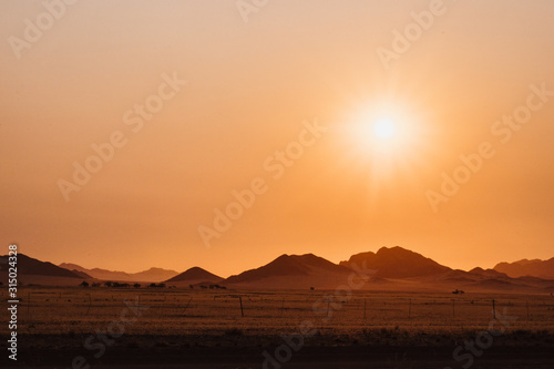 beautiful mesmerising sunset in the desert