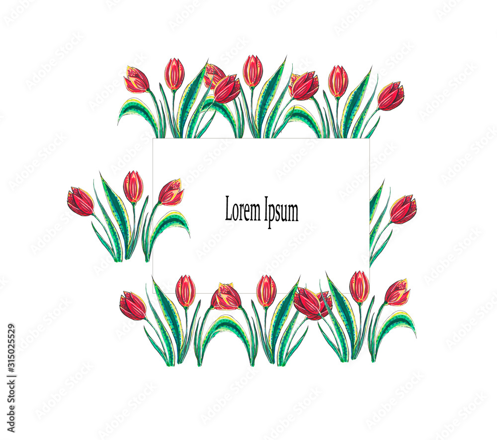 Modern tulips, great design for any purposes.
