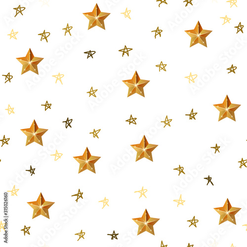 Holiday background  seamless pattern with golden stars
