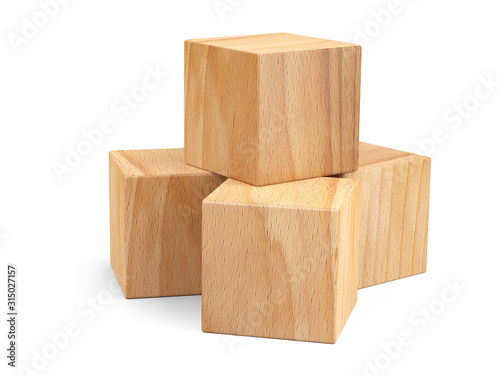 Fototapeta Naklejka Na Ścianę i Meble -  Pyramid of wooden cubes for you design. Education game.