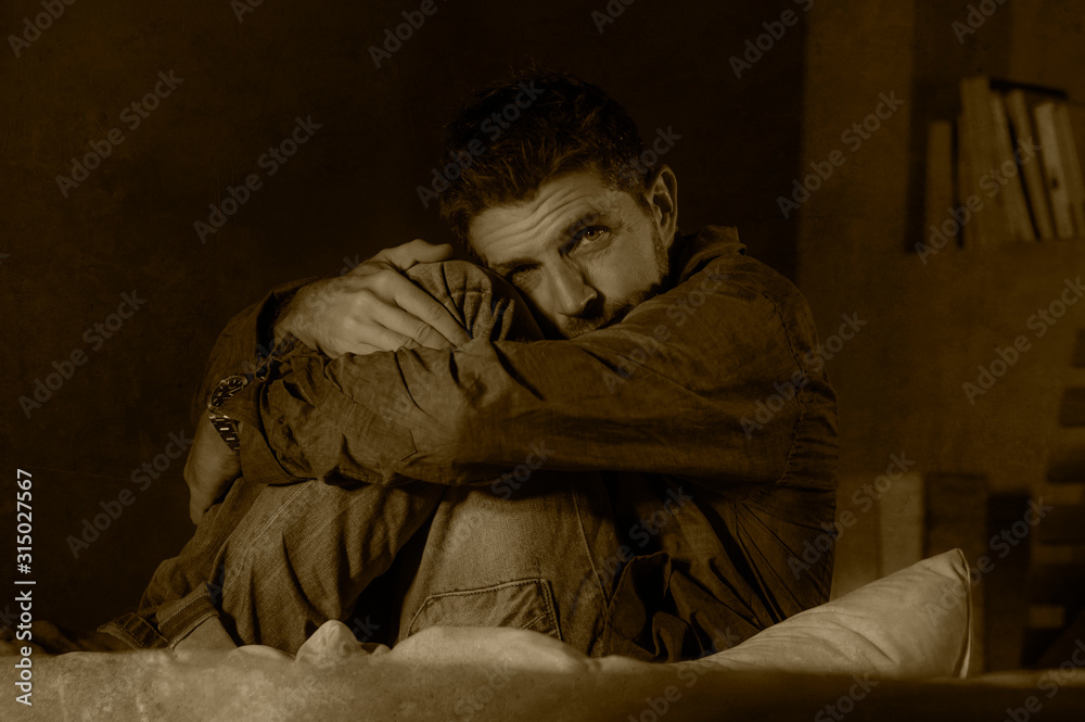 dramatic portrait of depressed and sick man suffering from psychosis illness or mental disorder looking weird and helpless in psychiatric and psychological problem concept dramatic portrait of depressed and sick man suffering from psychosis illness or mental disorder looking weird and helpless in psychiatric and psychological problem concept