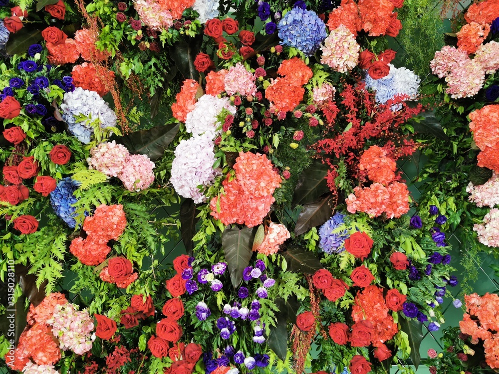 Naklejka premium Beautiful flowers background for wedding scene.