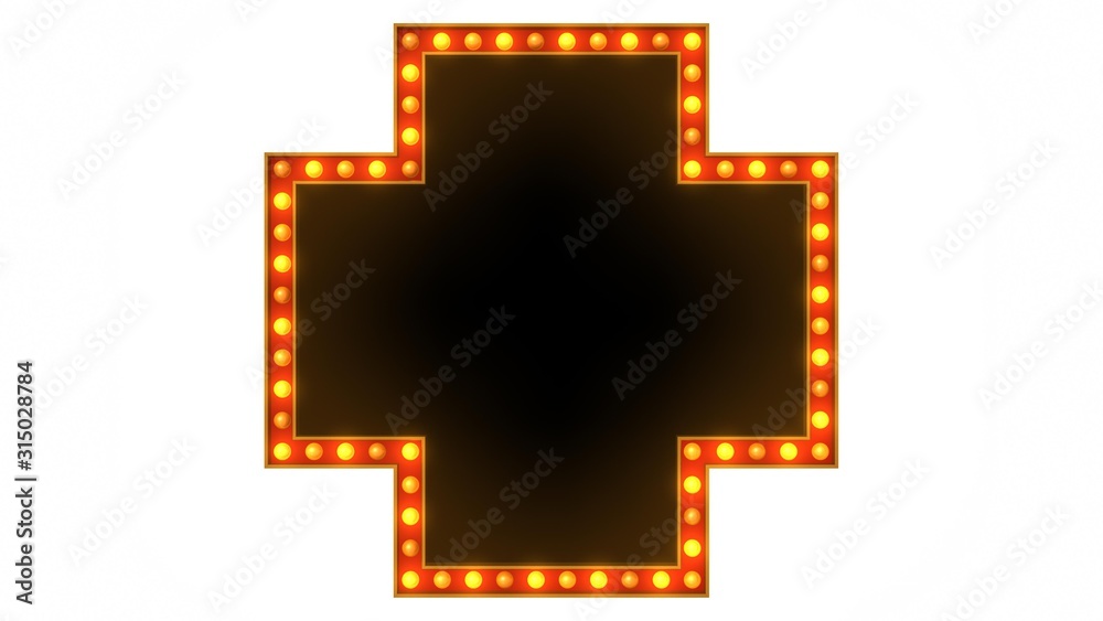Red marquee light board sign retro on white background. 3d rendering Red marquee light board sign retro on white background. 3d rendering
