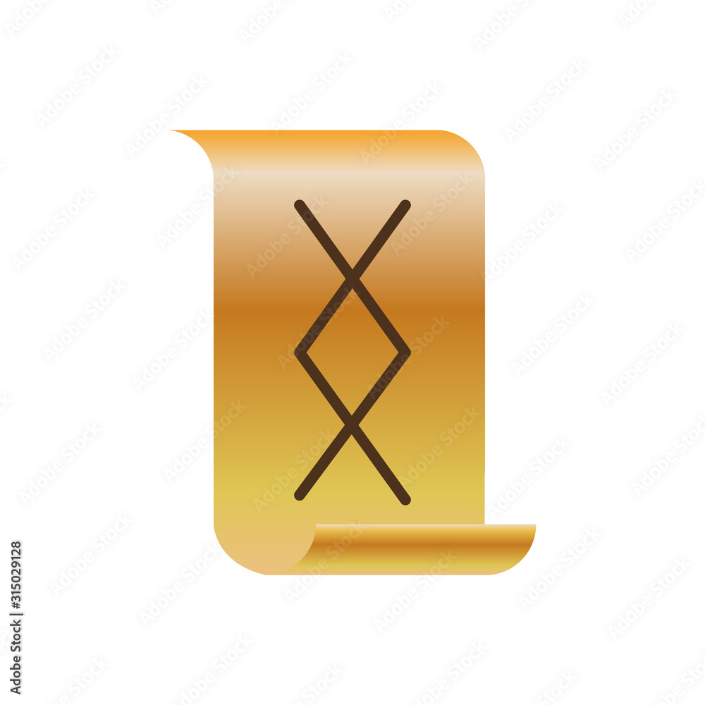 Scandinavian rune on a sheet of old paper. Ancient occult symbols. Vector. Scandinavian rune on a sheet of old paper. Ancient occult symbols. Vector.