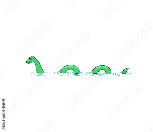 Una gran serpiente marina en un lago