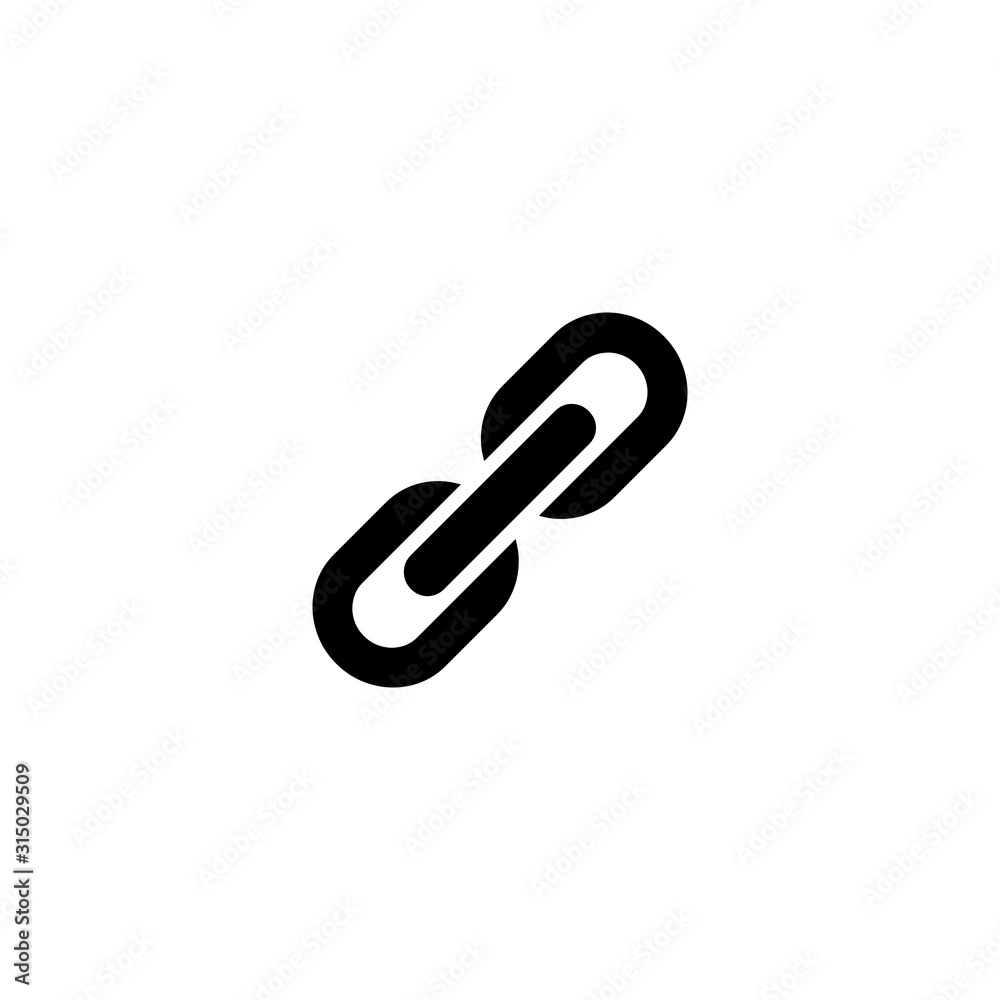 Chain link icon, vector flat black design simbol