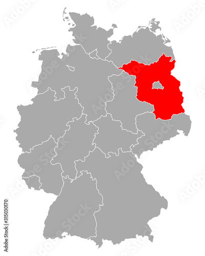 Karte von Brandenburg in Deutschland