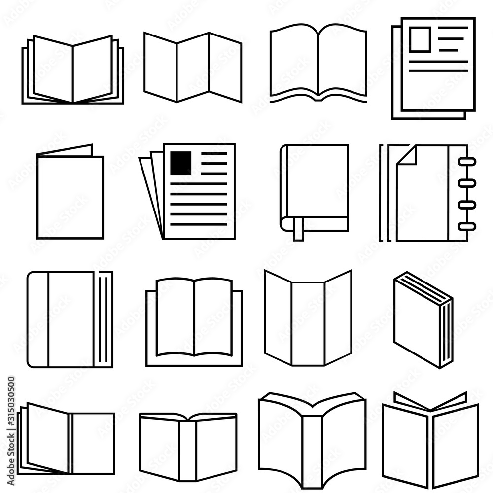 Brochure vector icons set. Business identity illustrations. Business