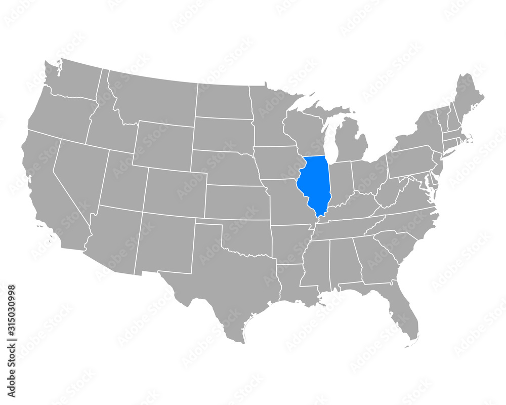 Karte von Illinois in USA