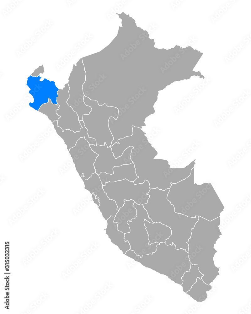 Karte von Piura in Peru