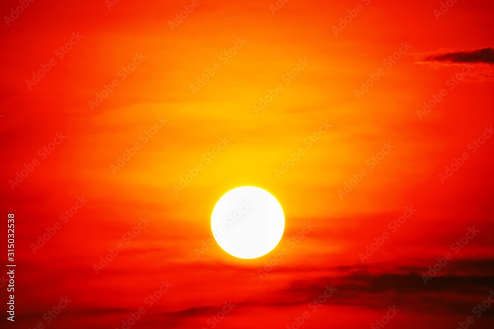 4K Sunset Twilight orange yellow sky blue the beautiful purple nature background	
