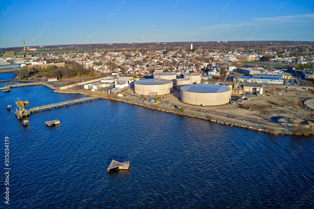 Aerial View of Refinery on Delaware River