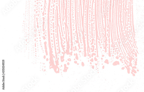 Grunge texture. Distress pink rough trace. Favorab