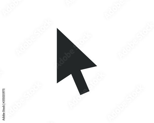 Arrow computer mouse cursor icon. Clicking pointer logo symbol sign. Vector illustration image. Isolated on white background.