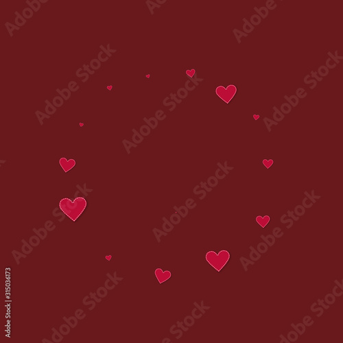 Red heart love confettis. Valentine's day frame de